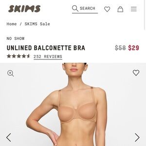 SKIMS Unlined Balconette Bra - Tan